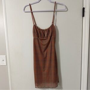 Altar'd State Plaid Slip Mini Dress